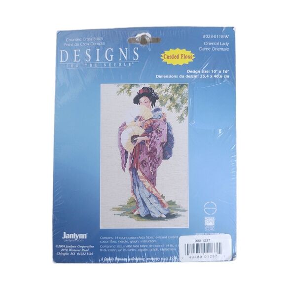 Janlynn Designs for the Needle Japanese Lady Counted Cross Stitch Kit 10x16 14Ct - Picture 2 of 6